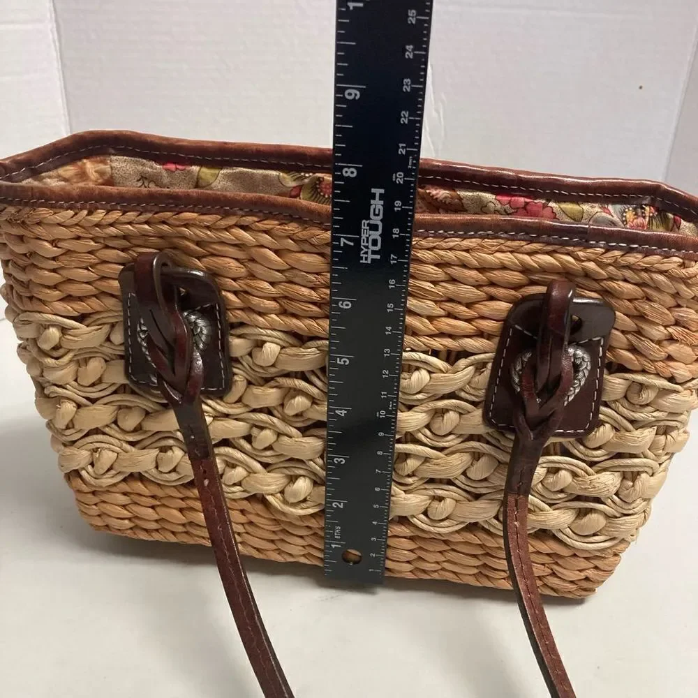 BRIGHTON BASKET WEAVE HANDBAG 7.5X4X12 - Picture 7 of 11